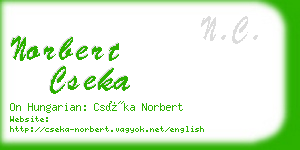 norbert cseka business card